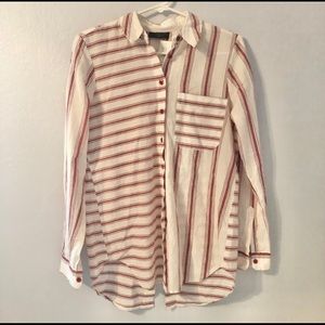 Topshop Open-back Striped Buttondown Size XS